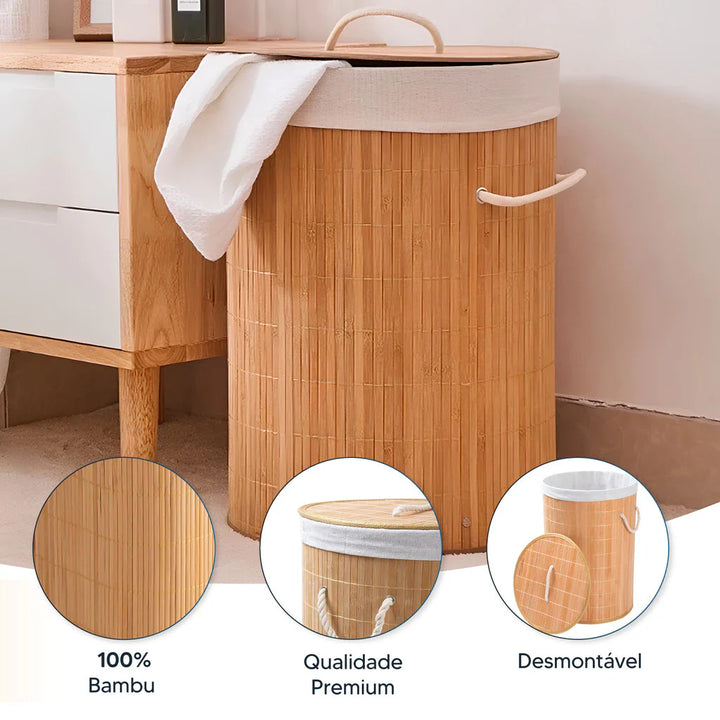 Cesto de Roupas CircleBambu - Verona Decor - VERONA DECOR