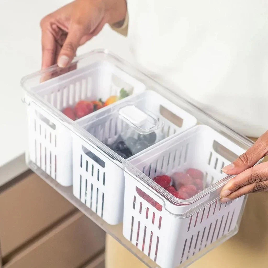 Organizador ClearFresh 5L – Kit com 3 Cestos Naturais - Verona Decor - VERONA DECOR