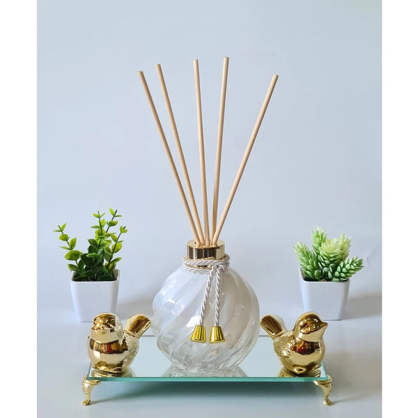 Aromatizador de Ambiente Citrino Branco e Dourado - Verona Decor