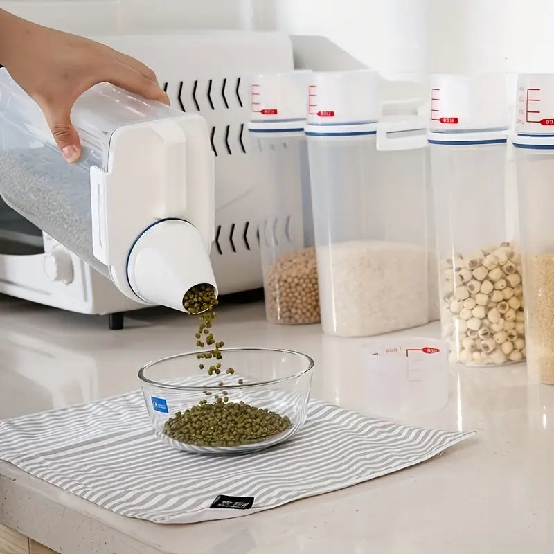 Kit 3 Potes Hermético 2L Com Medidor Organizador De Alimentos - Verona Decor - VERONA DECOR