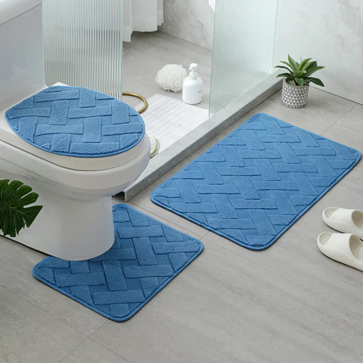 Jogo de Tapete para Banheiro 3 Peças Antiderrapante e Confortável - Verona Decor - VERONA DECOR