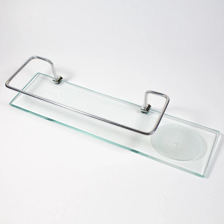 Porta shampoo reto com saboneteira em vidro 40x10cm - Verona Decor - VERONA DECOR