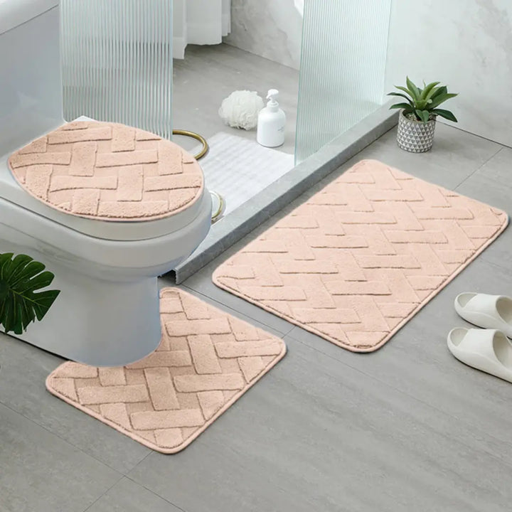 Jogo de Tapete para Banheiro 3 Peças Antiderrapante e Confortável - Verona Decor - VERONA DECOR