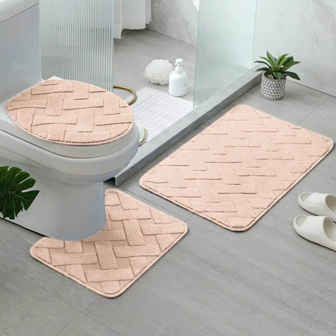 Jogo de Tapete para Banheiro 3 Peças Antiderrapante e Confortável - Verona Decor - VERONA DECOR