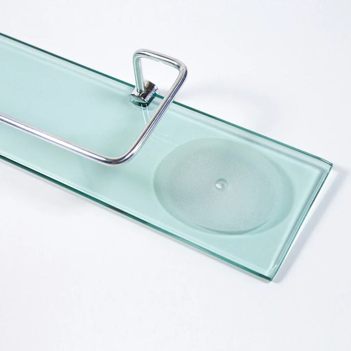 Porta shampoo reto com saboneteira em vidro 40x10cm - Verona Decor - VERONA DECOR