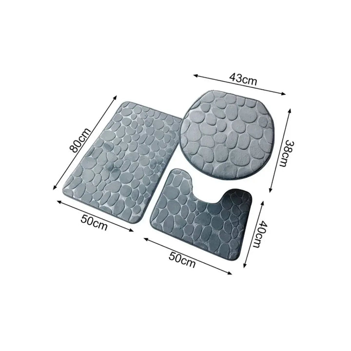 Jogo de Tapetes Banheiro Com 3 Peças | Conforto e Elegância - Verona Decor - VERONA DECOR