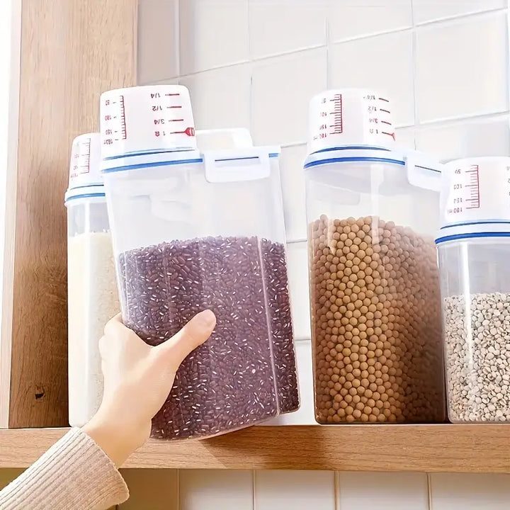 Kit 3 Potes Hermético 2L Com Medidor Organizador De Alimentos - Verona Decor - VERONA DECOR