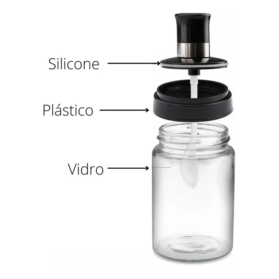 Porta Condimento com Colher Kit 6 unidades - Verona Decor - VERONA DECOR
