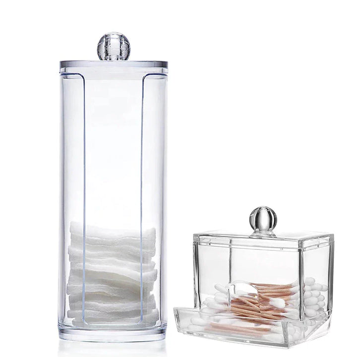 KIT Porta Algodão e Cotonete em Acrílico - Verona Decor - VERONA DECOR