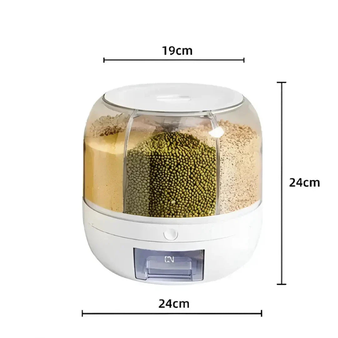 Dispenser de Cereais Giratório com 6 Divisórias - Verona Decor - VERONA DECOR
