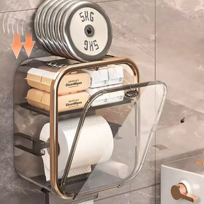 Caixa Box Porta Papel Higiênico Dispenser Organizador Banheiro Trava Magnética Suporte Celular - Verona Decor - VERONA DECOR