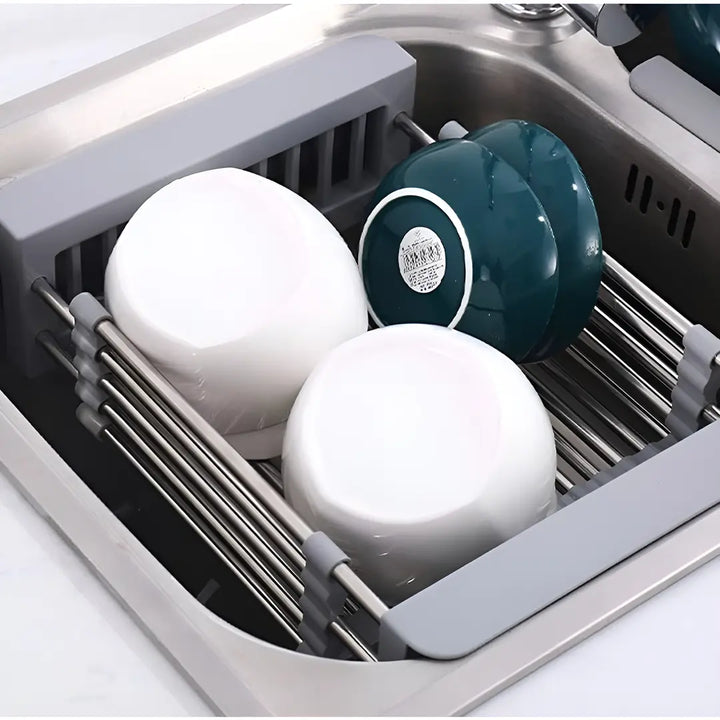 Escorredor de Pia em Inox Ajustável Multiuso -  Verona Decor - VERONA DECOR