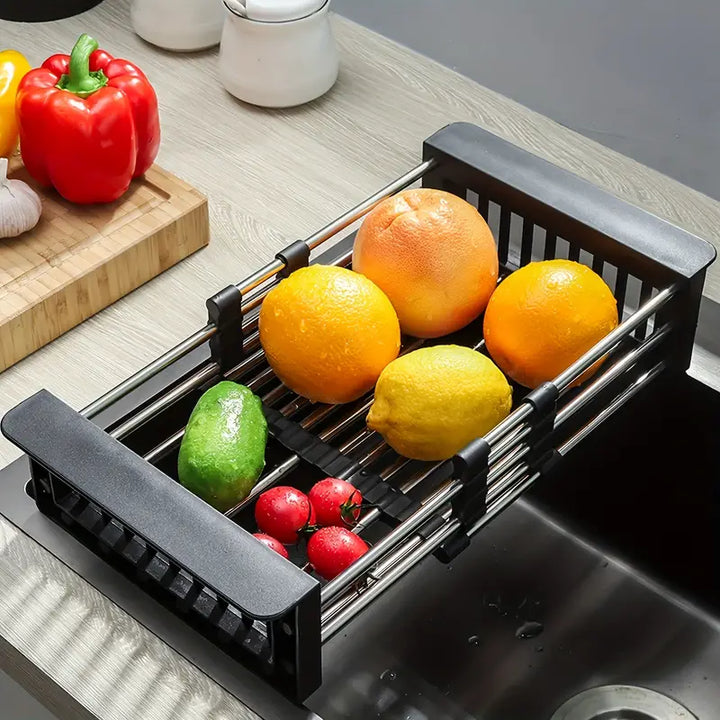 Escorredor de Pia em Inox Ajustável Multiuso -  Verona Decor - VERONA DECOR