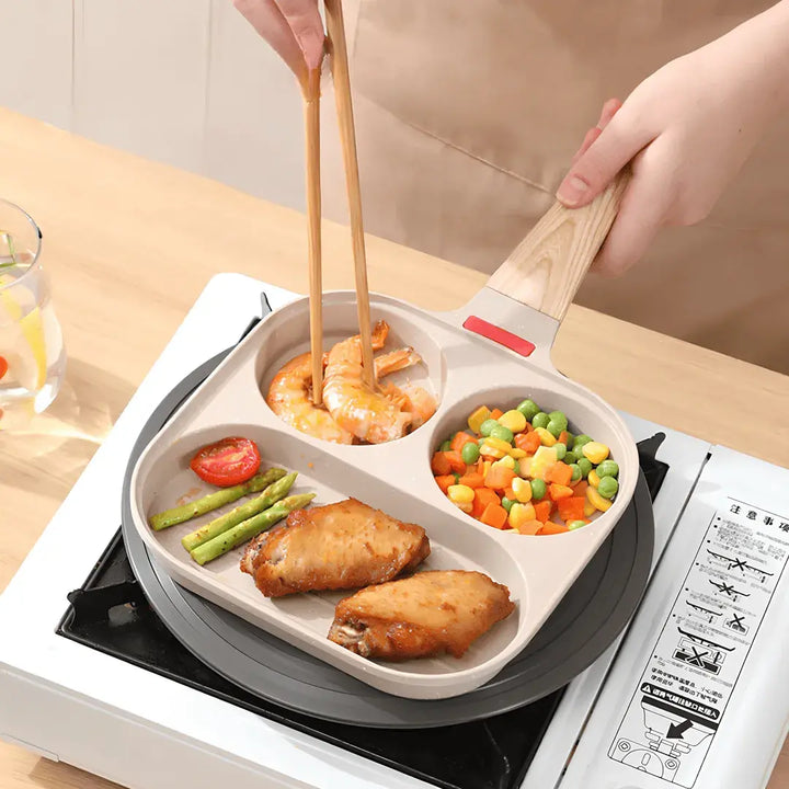 Frigideira Multifuncional 4 em 1 Antiaderente com Alça de Madeira - Verona Decor - VERONA DECOR