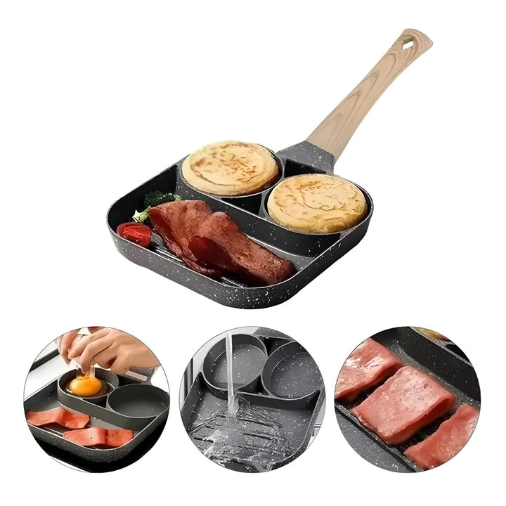 Frigideira Multifuncional 4 em 1 Antiaderente com Alça de Madeira - Verona Decor - VERONA DECOR