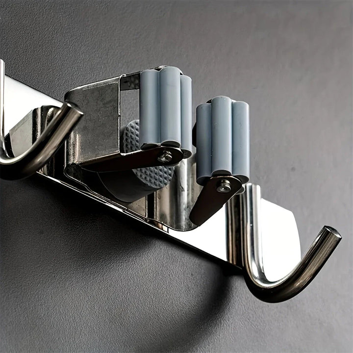 Suporte de Parede Multiuso para Vassouras – Organizador de Ambiente em Aço Inox - Verona Decor - VERONA DECOR