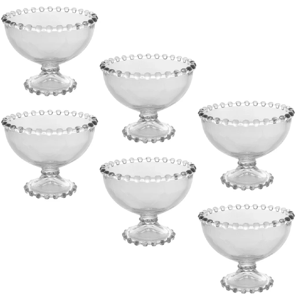 Jogo 6 Taças Cumbuca de Sobremesa em Cristal Pearl – Wolff - Verona Decor - VERONA DECOR
