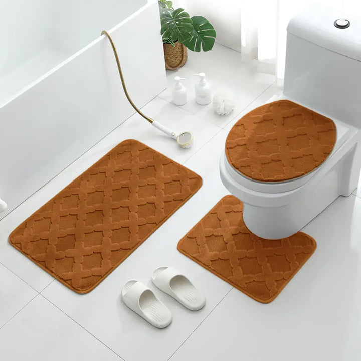 Jogo de Tapete para Banheiro 3 Peças Antiderrapante e Confortável - Verona Decor - VERONA DECOR