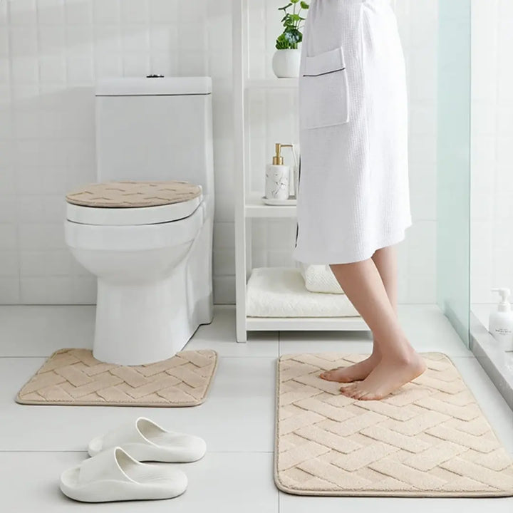Jogo de Tapete para Banheiro 3 Peças Antiderrapante e Confortável - Verona Decor - VERONA DECOR