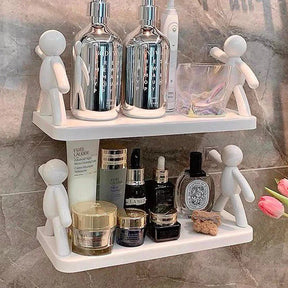 Kit 2 Suportes Organizador Cozinha Banheiro Plástico Com Adesivo - Verona Decor - VERONA DECOR