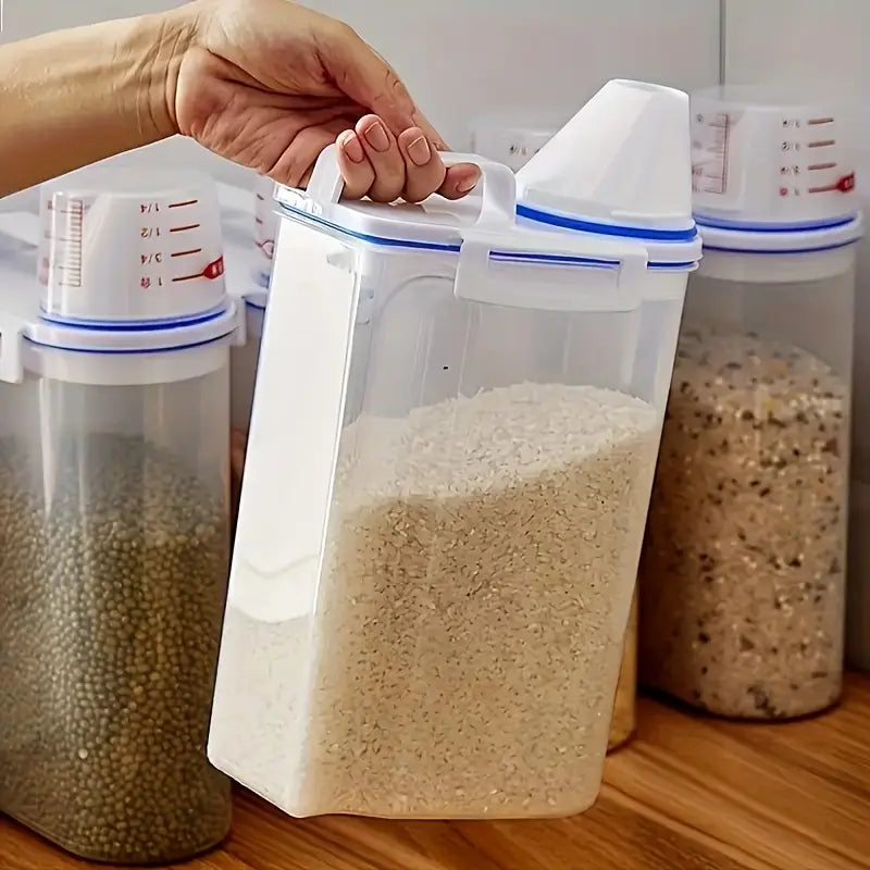 Kit 3 Potes Hermético 2L Com Medidor Organizador De Alimentos - Verona Decor - VERONA DECOR