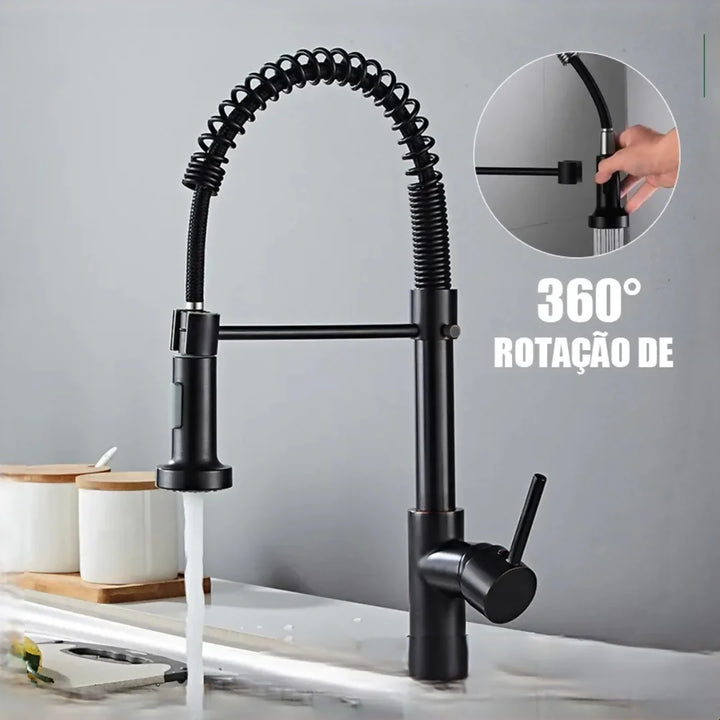 Torneira Gourmet com Chuveiro 360° - Sofisticação e Praticidade para Sua Cozinha - Verona Decor - VERONA DECOR