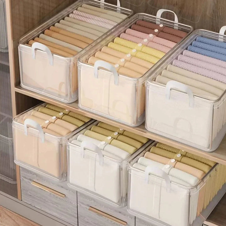 Kit Caixas de Armazenamento de Roupa de PVC – Grande Capacidade e Fácil Organização - VERONA DECOR