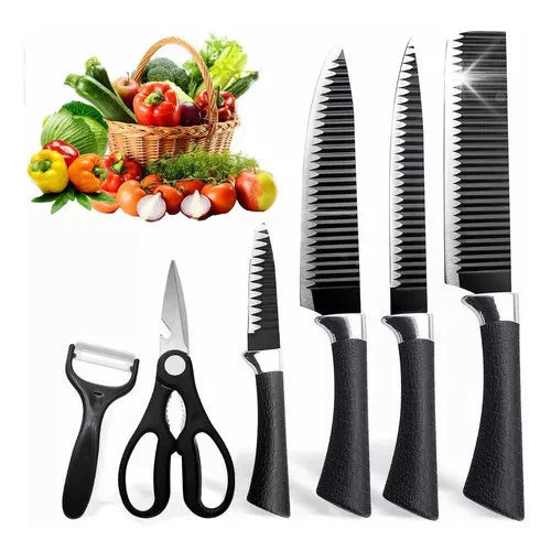 Conjunto de Facas Premium 6 Peças – Corte Preciso, Durabilidade e Design Sofisticado para Sua Cozinha - Verona Decor - VERONA DECOR