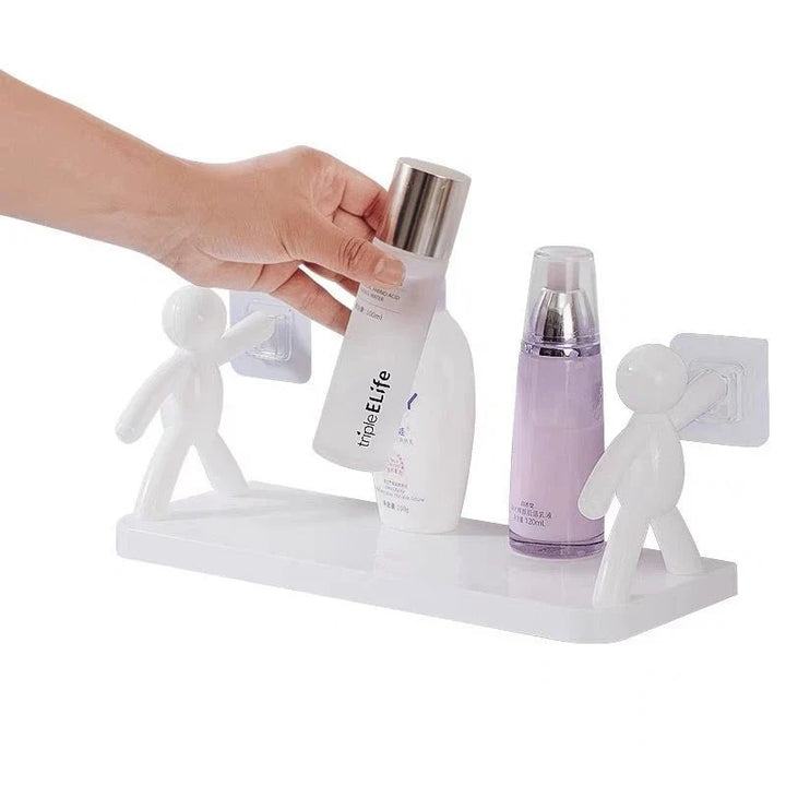 Kit 2 Suportes Organizador Cozinha Banheiro Plástico Com Adesivo - Verona Decor - VERONA DECOR