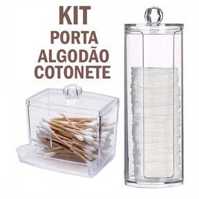 KIT Porta Algodão e Cotonete em Acrílico - Verona Decor - VERONA DECOR