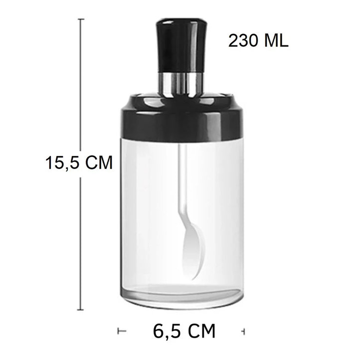 Porta Condimento com Colher Kit 6 unidades - Verona Decor - VERONA DECOR