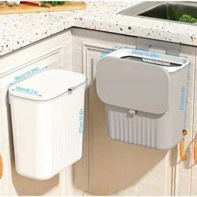 Lixeira Suspensa 9L com Tampa e Suporte – Para Cozinha e Banheiro - Verona Decor - VERONA DECOR