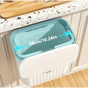 Lixeira Suspensa 9L com Tampa e Suporte – Para Cozinha e Banheiro - Verona Decor - VERONA DECOR