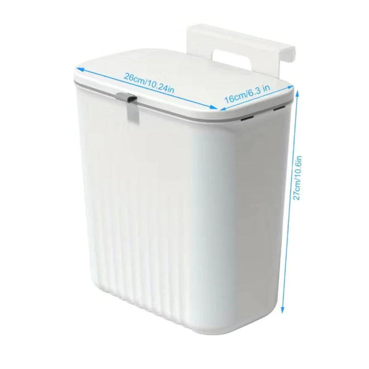 Lixeira Suspensa 9L com Tampa e Suporte – Para Cozinha e Banheiro - Verona Decor - VERONA DECOR
