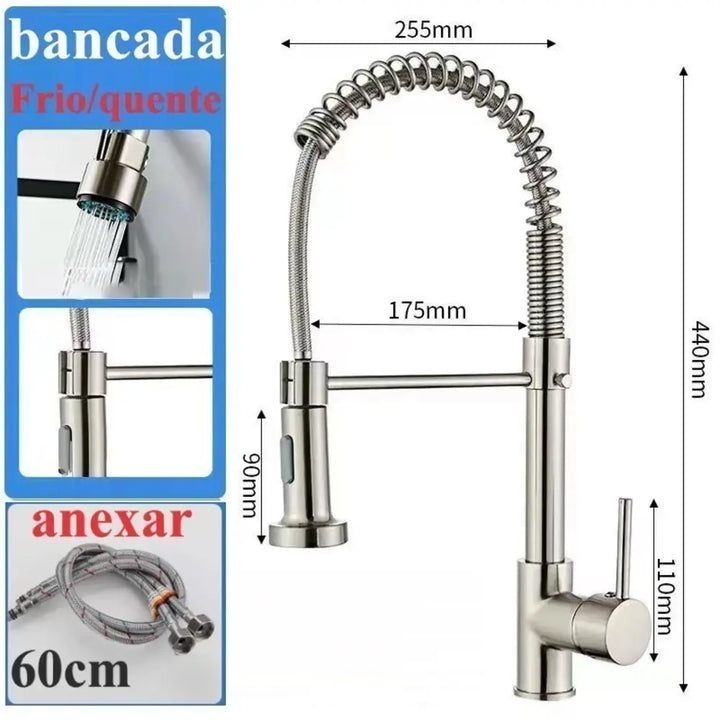 Torneira Gourmet com Chuveiro 360° - Sofisticação e Praticidade para Sua Cozinha - Verona Decor - VERONA DECOR