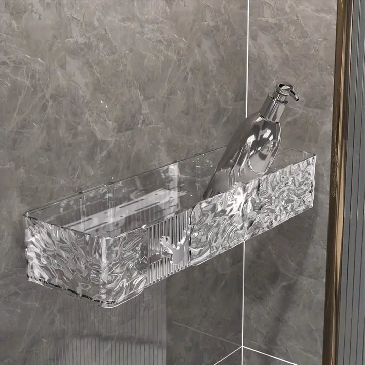 Kit 2 Prateleira Para Banheiro Em Acrílico Retangular Sem Furos - Verona Decor - VERONA DECOR