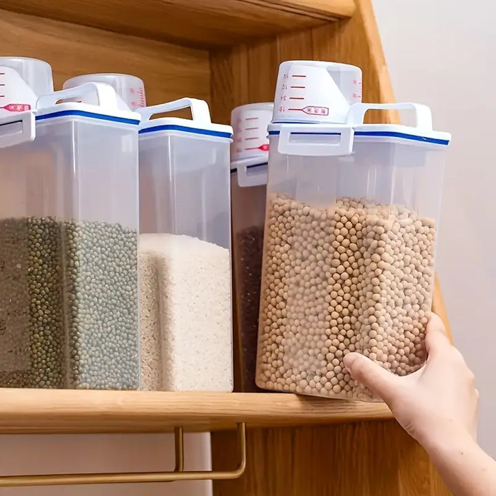 Kit 3 Potes Hermético 2L Com Medidor Organizador De Alimentos - Verona Decor - VERONA DECOR