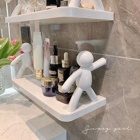 Kit 2 Suportes Organizador Cozinha Banheiro Plástico Com Adesivo - Verona Decor - VERONA DECOR
