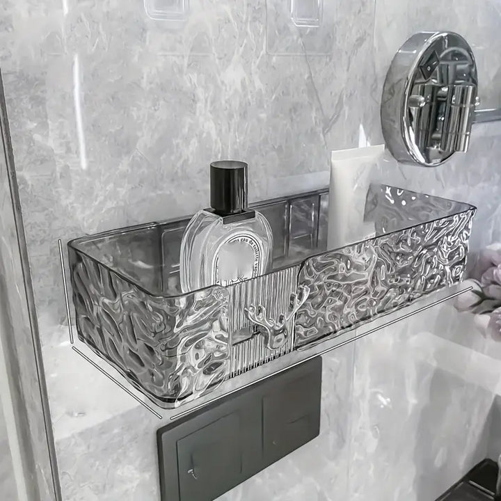 Kit 2 Prateleira Para Banheiro Em Acrílico Retangular Sem Furos - Verona Decor - VERONA DECOR