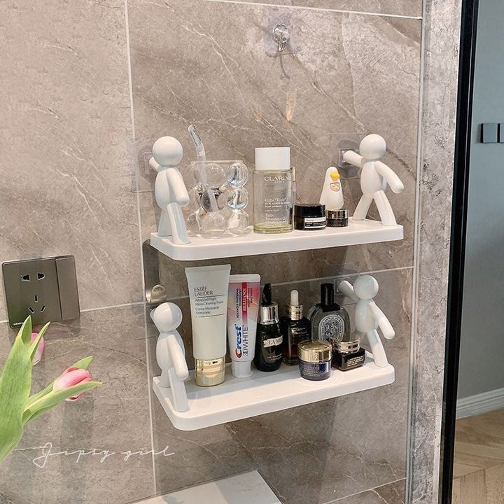 Kit 2 Suportes Organizador Cozinha Banheiro Plástico Com Adesivo - Verona Decor - VERONA DECOR