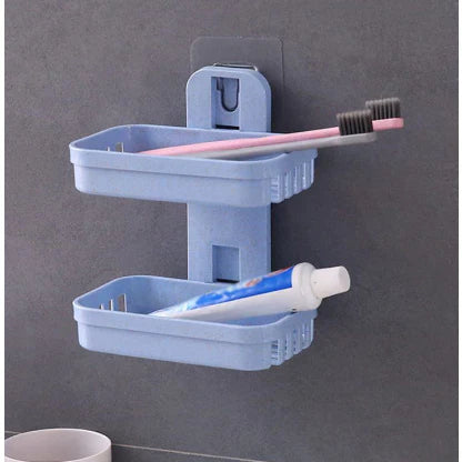 Saboneteira Dupla De Plastico Com Adesivo Parede - VERONA DECOR