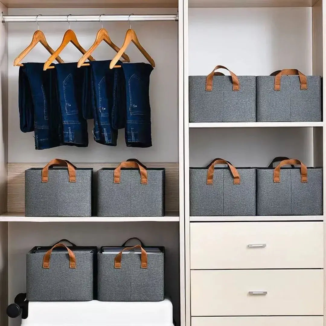 Kit com 3 Caixas Multiuso Organizadoras Dobráveis para Armários - Verona Decor - VERONA DECOR