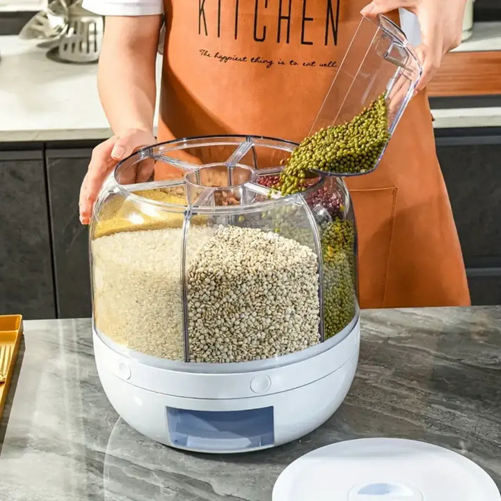 Dispenser de Cereais Giratório com 6 Divisórias - Verona Decor - VERONA DECOR