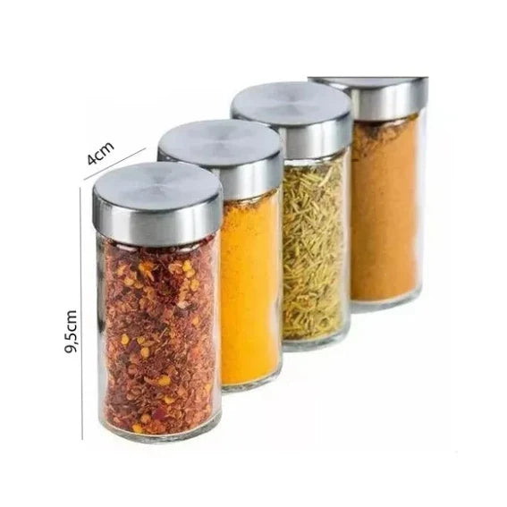 Porta Tempero Condimento Prata Giratório 12 Potes - Verona Decor - VERONA DECOR