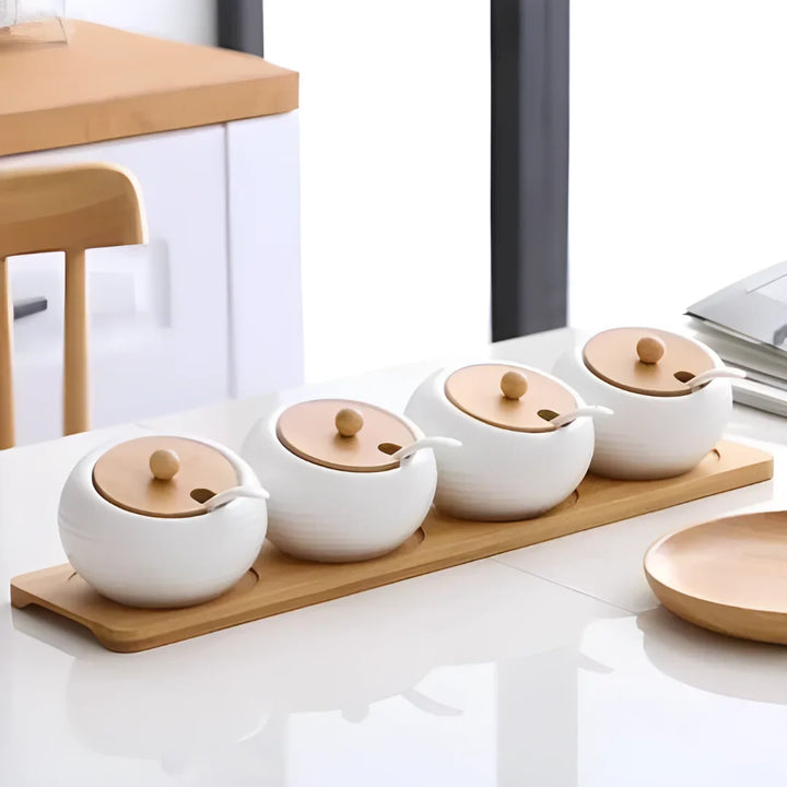 Porta Condimentos Em Cerâmica - Verona Decor - VERONA DECOR