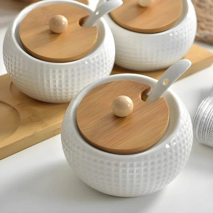 Porta Condimentos Em Cerâmica - Verona Decor - VERONA DECOR