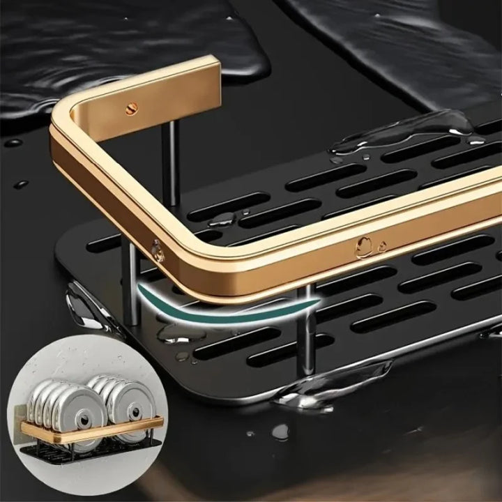 Kit 2 Prateleira Para Banheiro De Alumínio Sem Furos - Verona Decor - VERONA DECOR