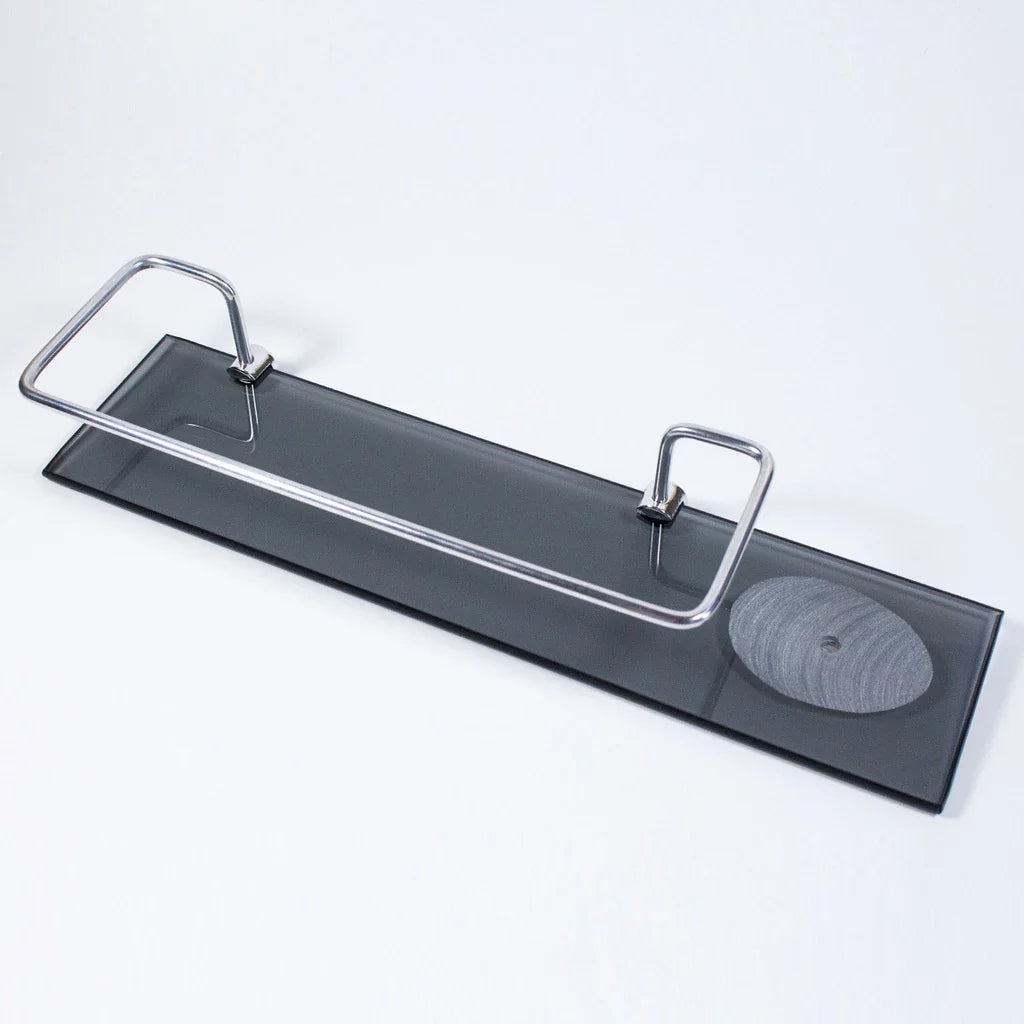 Porta shampoo reto com saboneteira em vidro 40x10cm - Verona Decor - VERONA DECOR