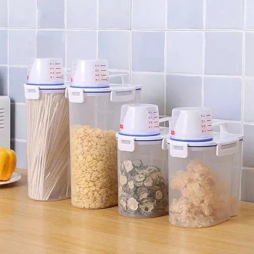 Kit 2 Pote Hermético com Copo Medidor Bico Dosador 2.5L - Verona Decor - VERONA DECOR