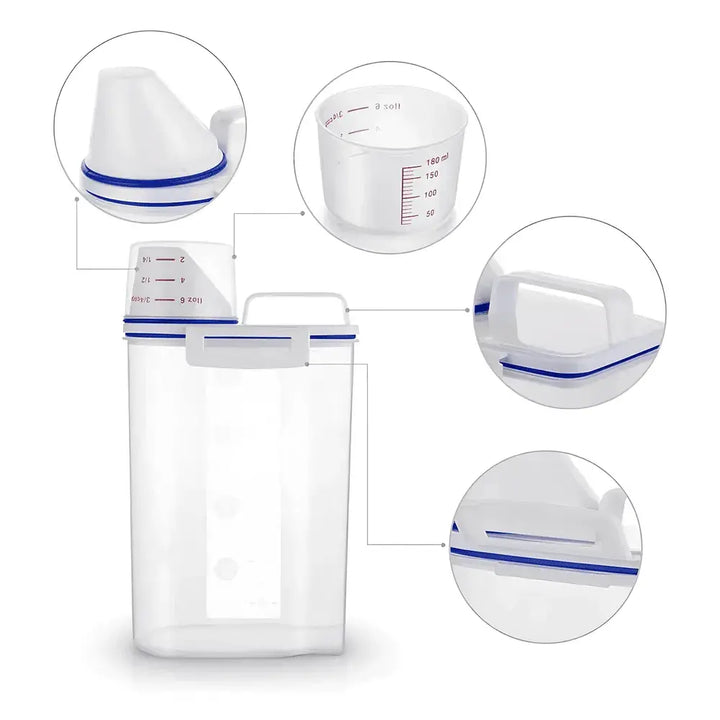 Pote Hermético 2L Com Medidor Organizador De Alimentos Mantimentos - Verona Decor - VERONA DECOR